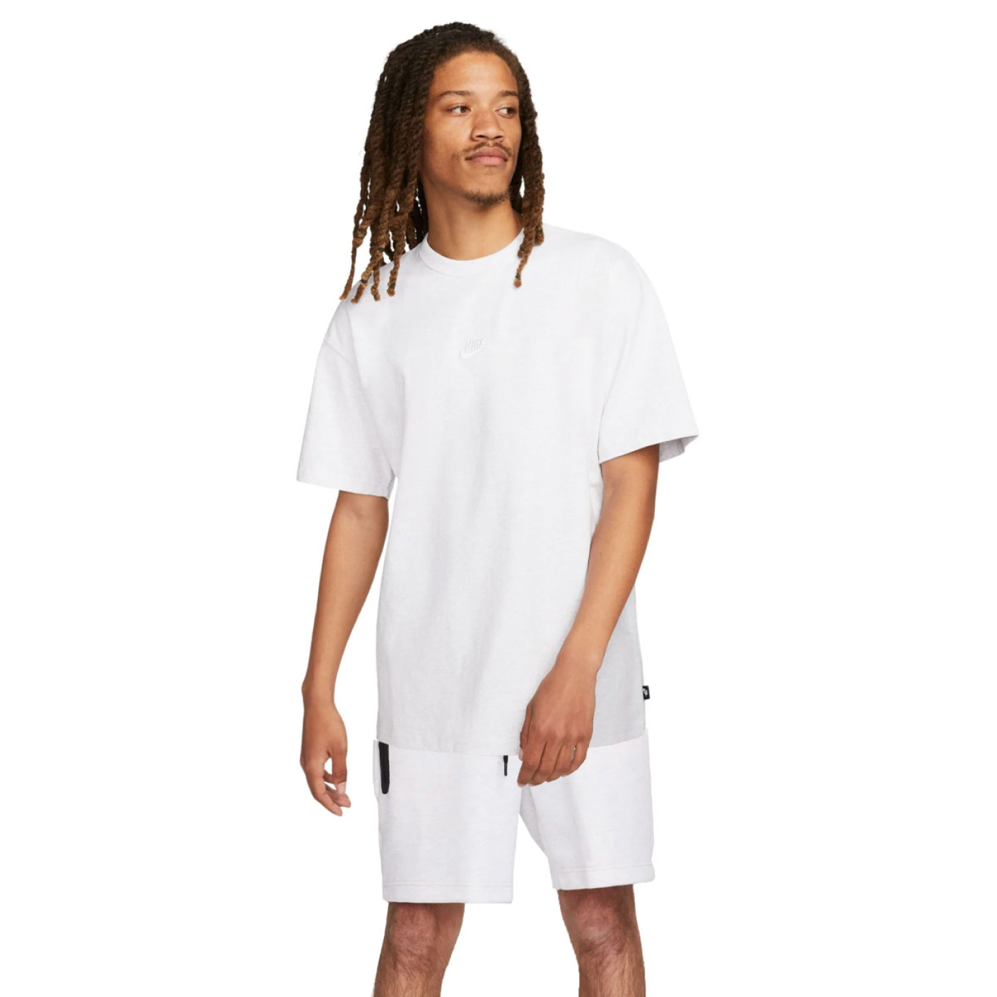 Nike Sportswear Premium Essentials Tech Fleece Ensemble d'Été Gris Clair Blanc Noir