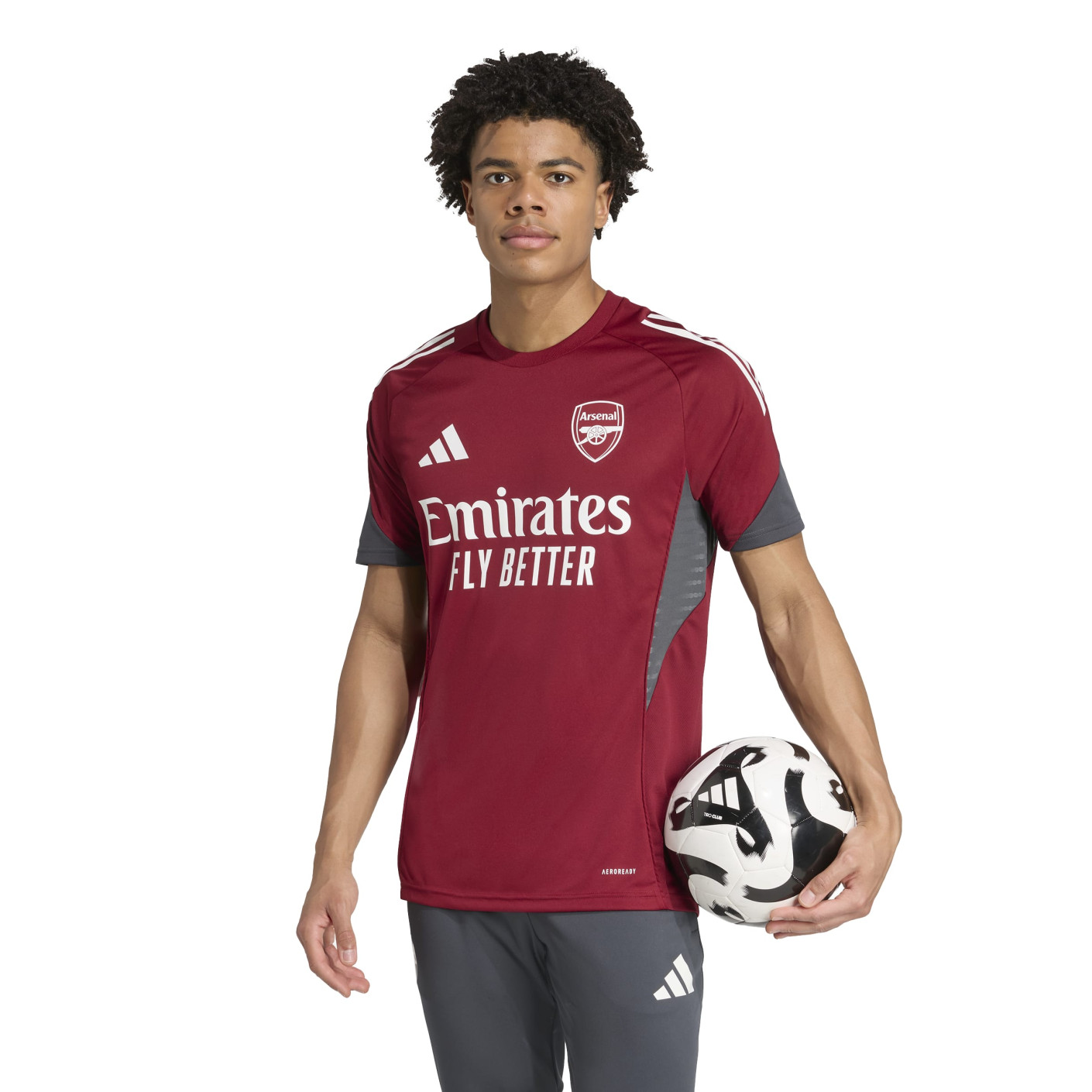 adidas Arsenal Maillot d'Entraînement Europe 2025-2026 Rouge Blanc Gris