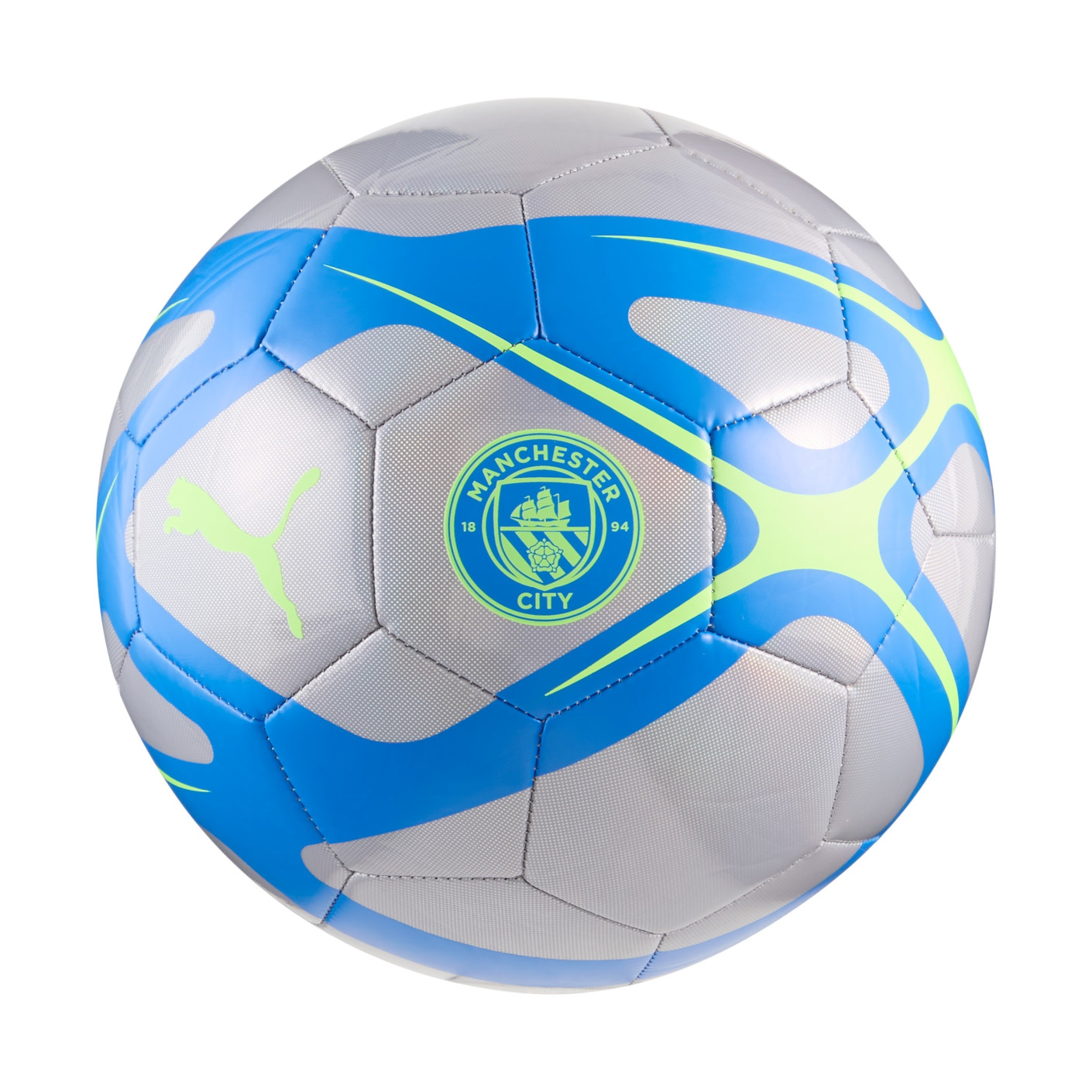 Football PUMA Manchester City Culture, taille 5, gris, bleu, vert clair