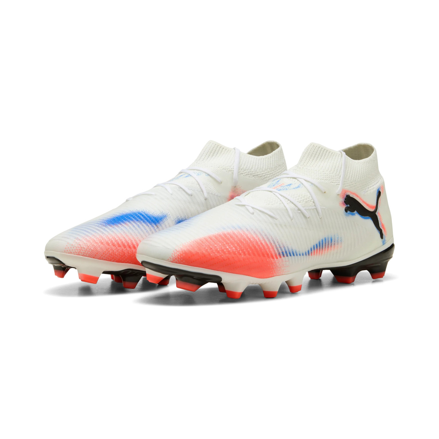 PUMA Future 8 Pro Gras / Kunstgras Voetbalschoenen (MG) Wit Felrood Blauw