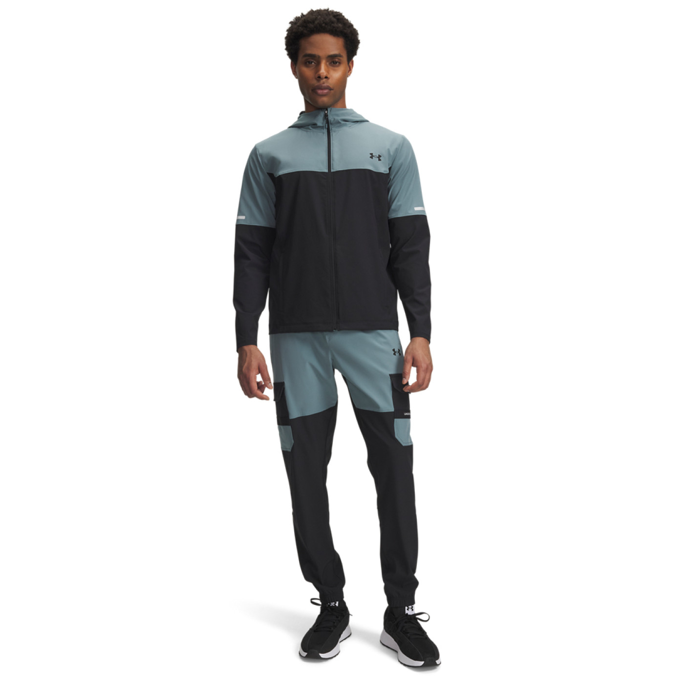 Survêtement tissé utilitaire Under Armour Tech, entièrement zippé, noir, bleu clair