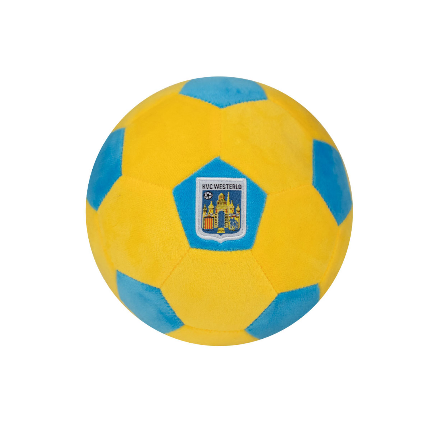 Ballon de football en peluche KVC Westerlo, jaune et bleu, taille 1
