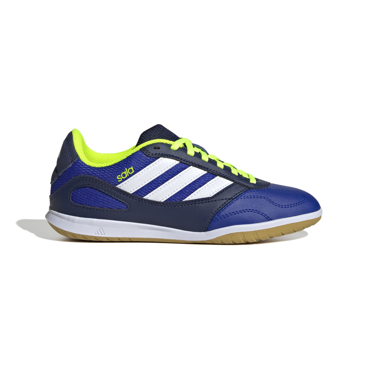 adidas Super Sala III Chaussures de Foot en Salle (IN) Enfants Bleu Bleu Foncé Blanc Néon Jaune