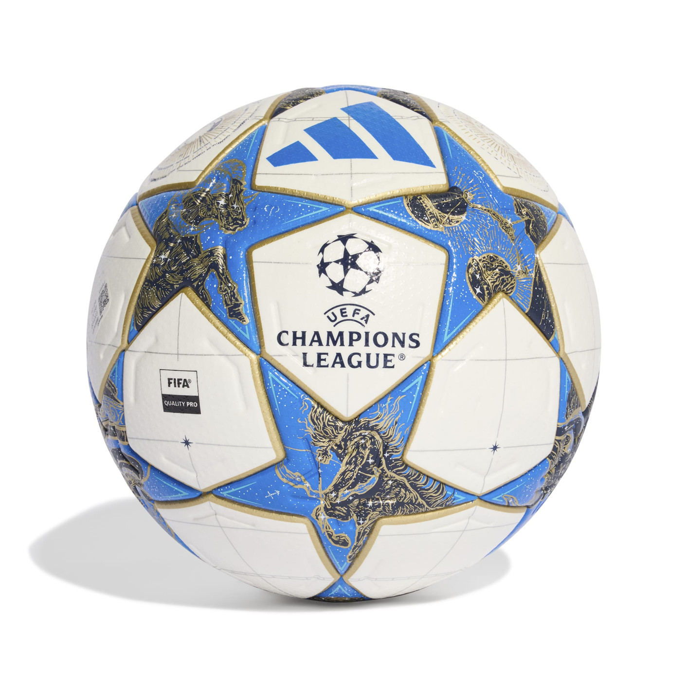 adidas UEFA Champions League Pro Ballon de Foot Taille 5 2025-2026 Blanc Bleu Doré