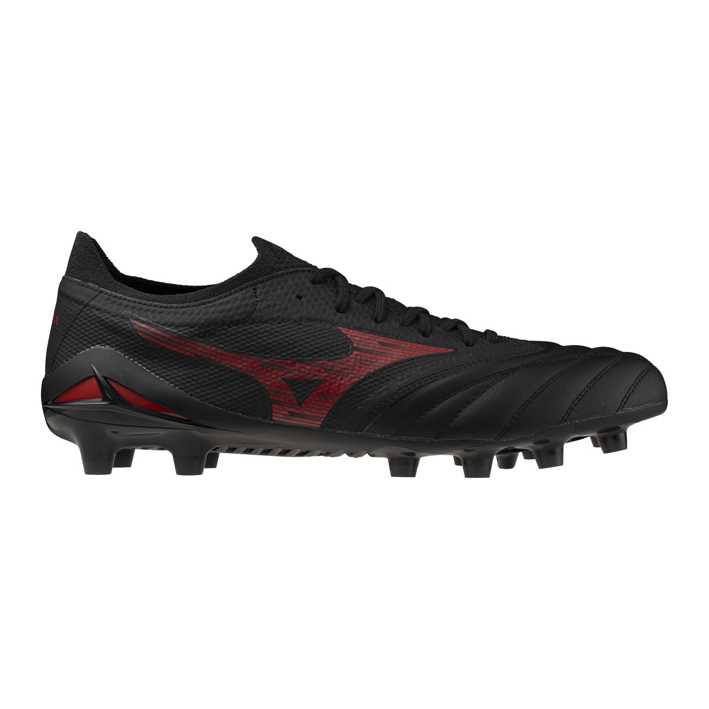 Mizuno Morelia Neo IV Beta Elite Gazon Naturel Chaussures de Foot (FG) Noir Rouge