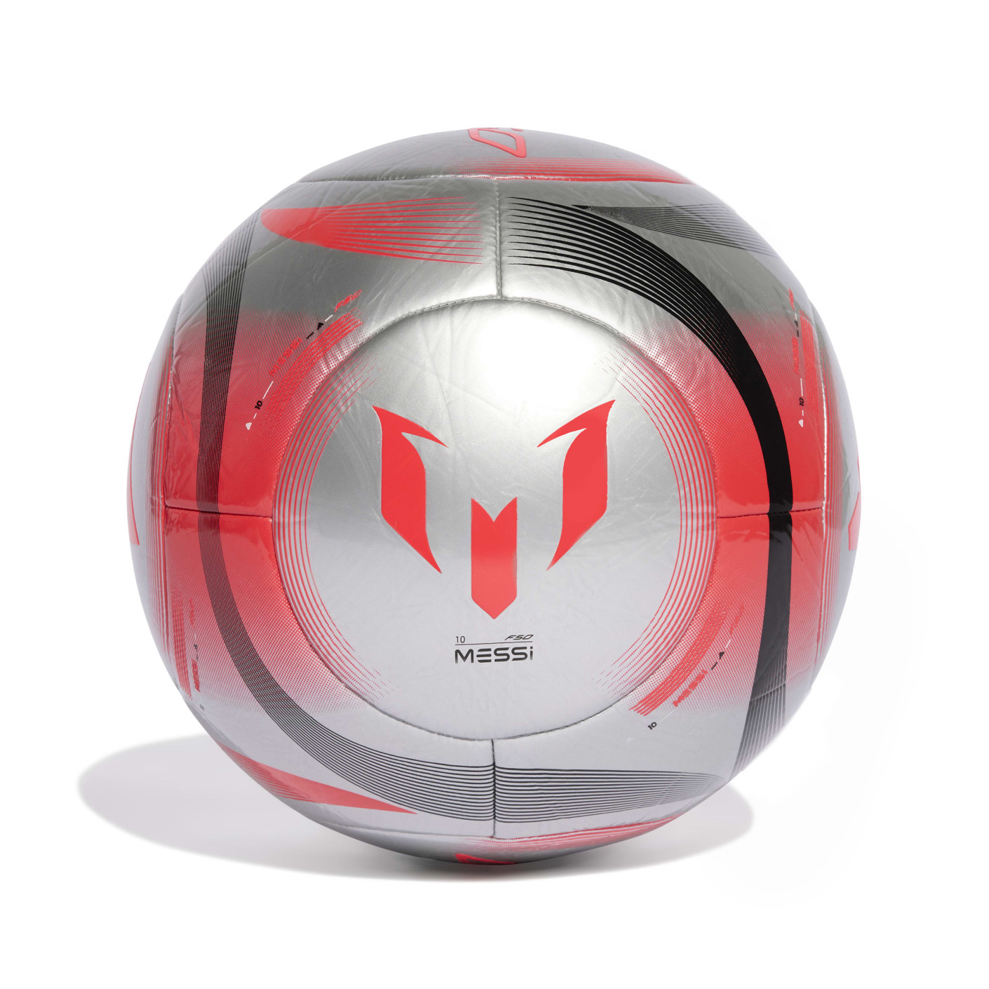 adidas Messi Club Ballon de Foot Taille 5 Argenté Noir Rouge