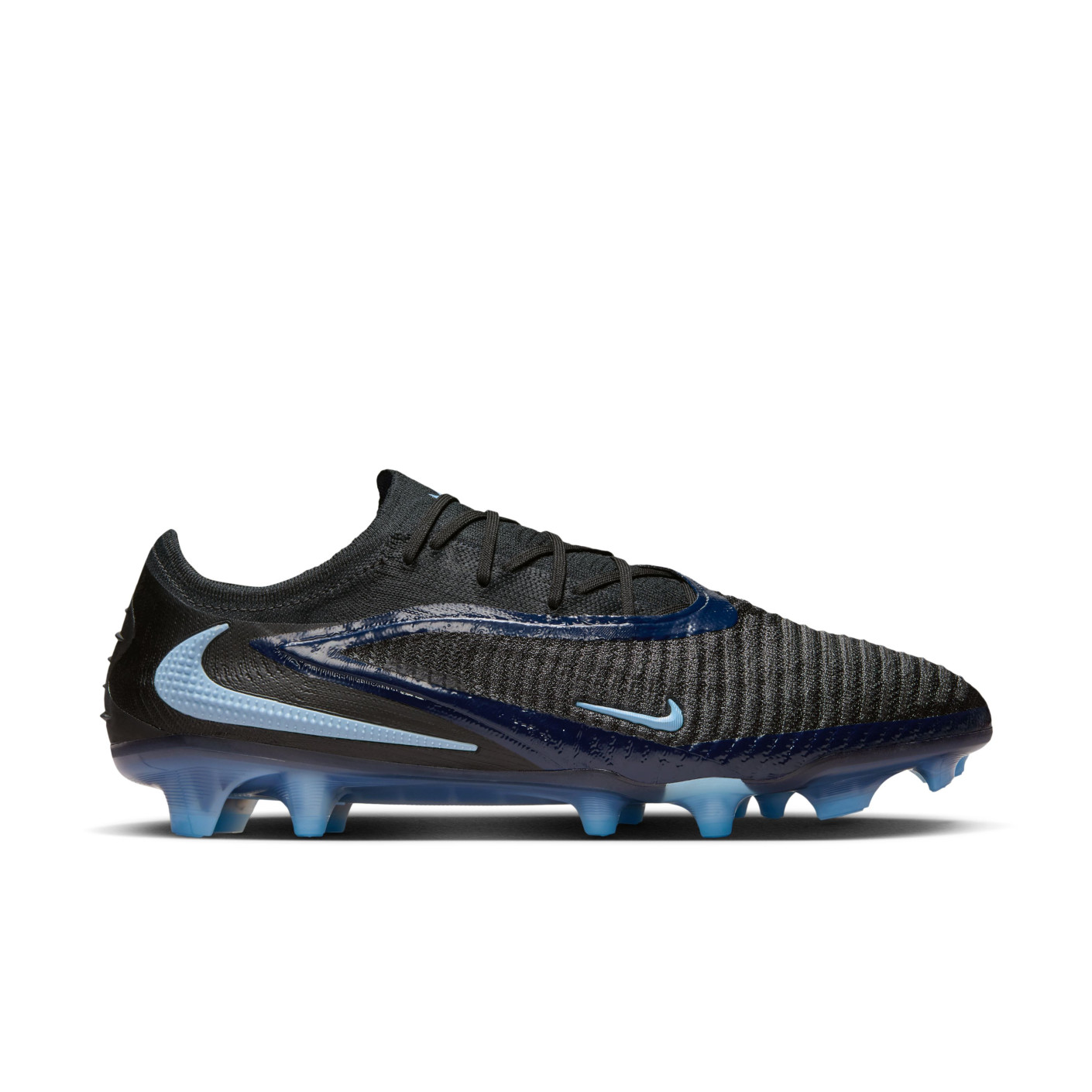 Nike Phantom 6 Low Elite Gras Voetbalschoenen (FG) Zwart Lichtblauw