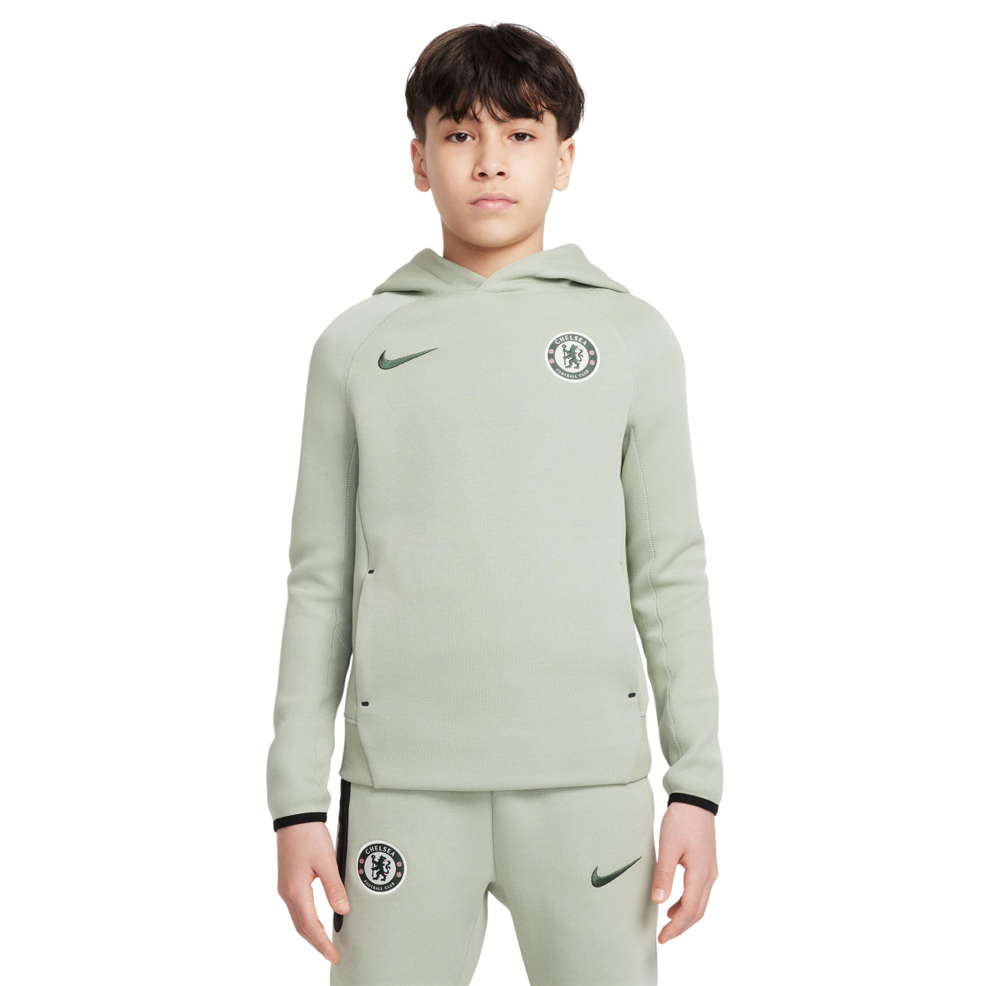 Nike Chelsea Tech Fleece Hoodie 2025-2026 Kids Lichtgroen Groen