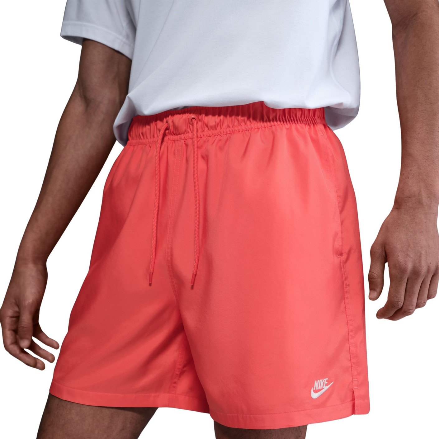 Short Nike Club rouge clair blanc