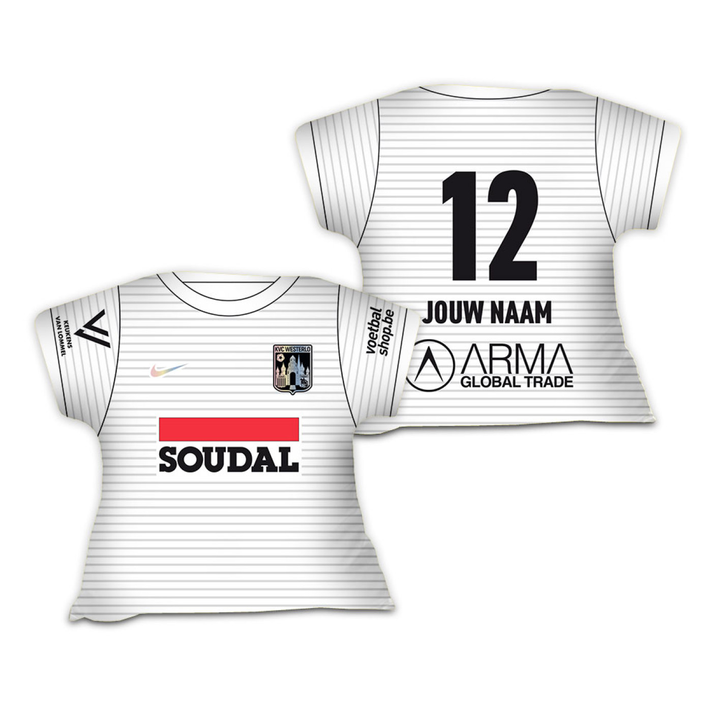 Coussin de chemise KVC Westerlo 3ème chemise 2025-2026 personnalisé