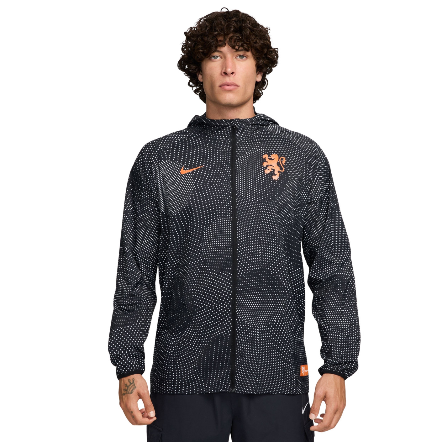 Nike Netherlands Orange Lioness Anthem Jack 2025-2027 pour homme Noir Orange