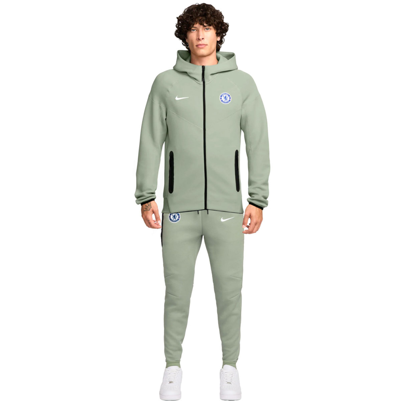 Nike Chelsea Tech Fleece Survêtement Full-Zip 2025-2026 Vert Clair Vert