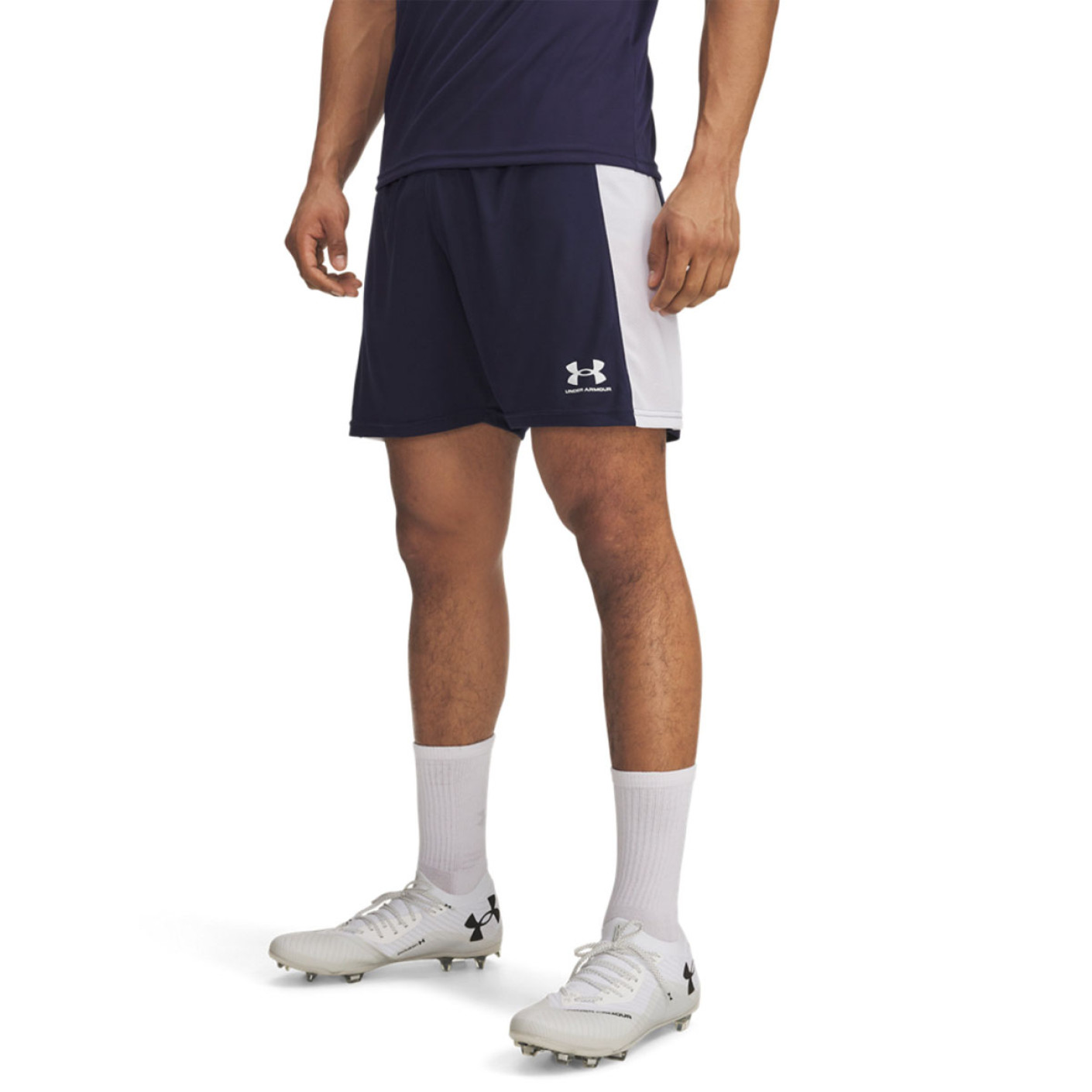 Under Armour Challenger Knit Short d'Entraînement Bleu Foncé Blanc