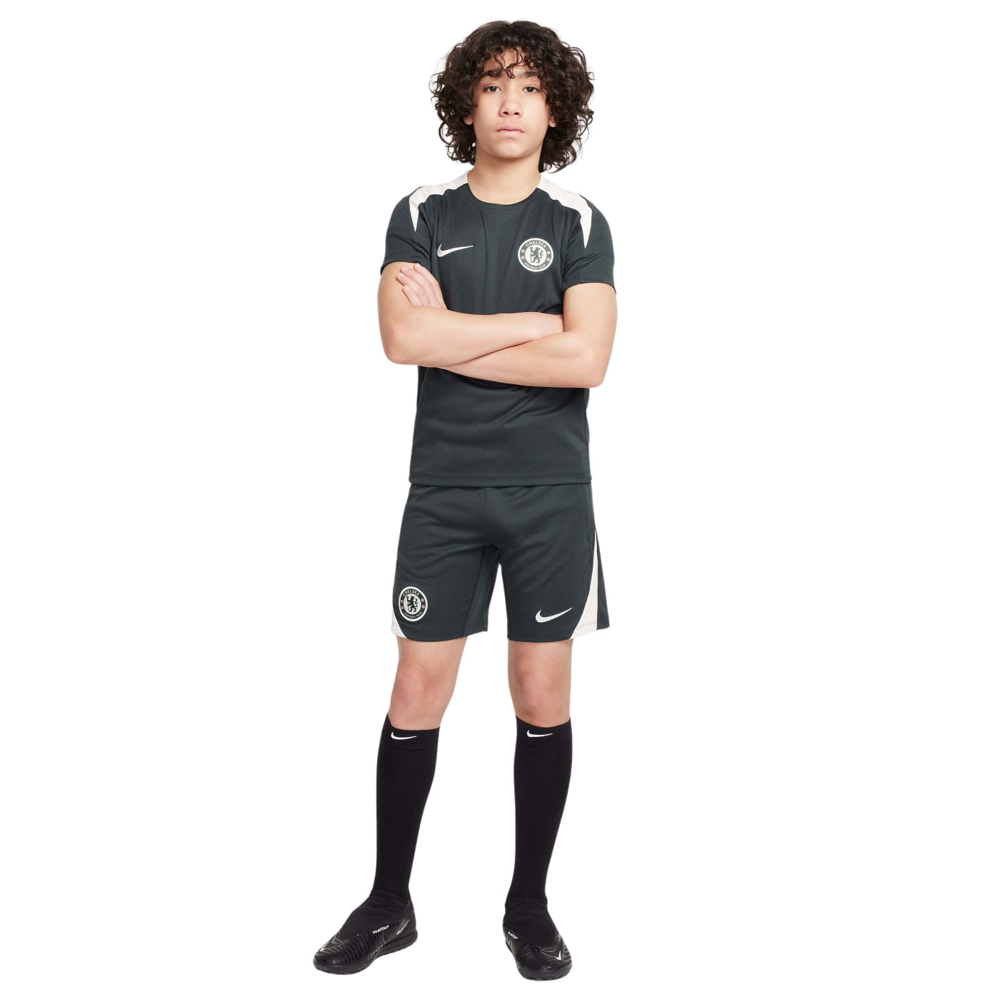 Nike Chelsea Strike Trainingsset 2025-2026 Kids Donkergroen Wit