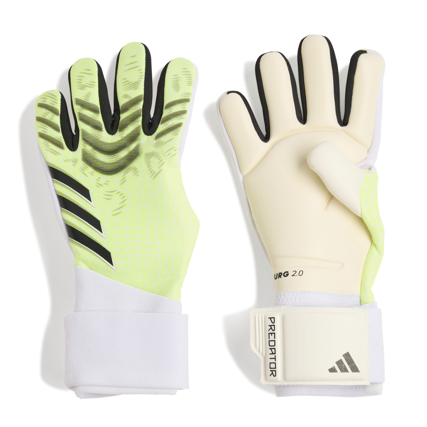 adidas Predator Pro Gants de Gardien de But Enfants Néon Jaune Blanc Noir