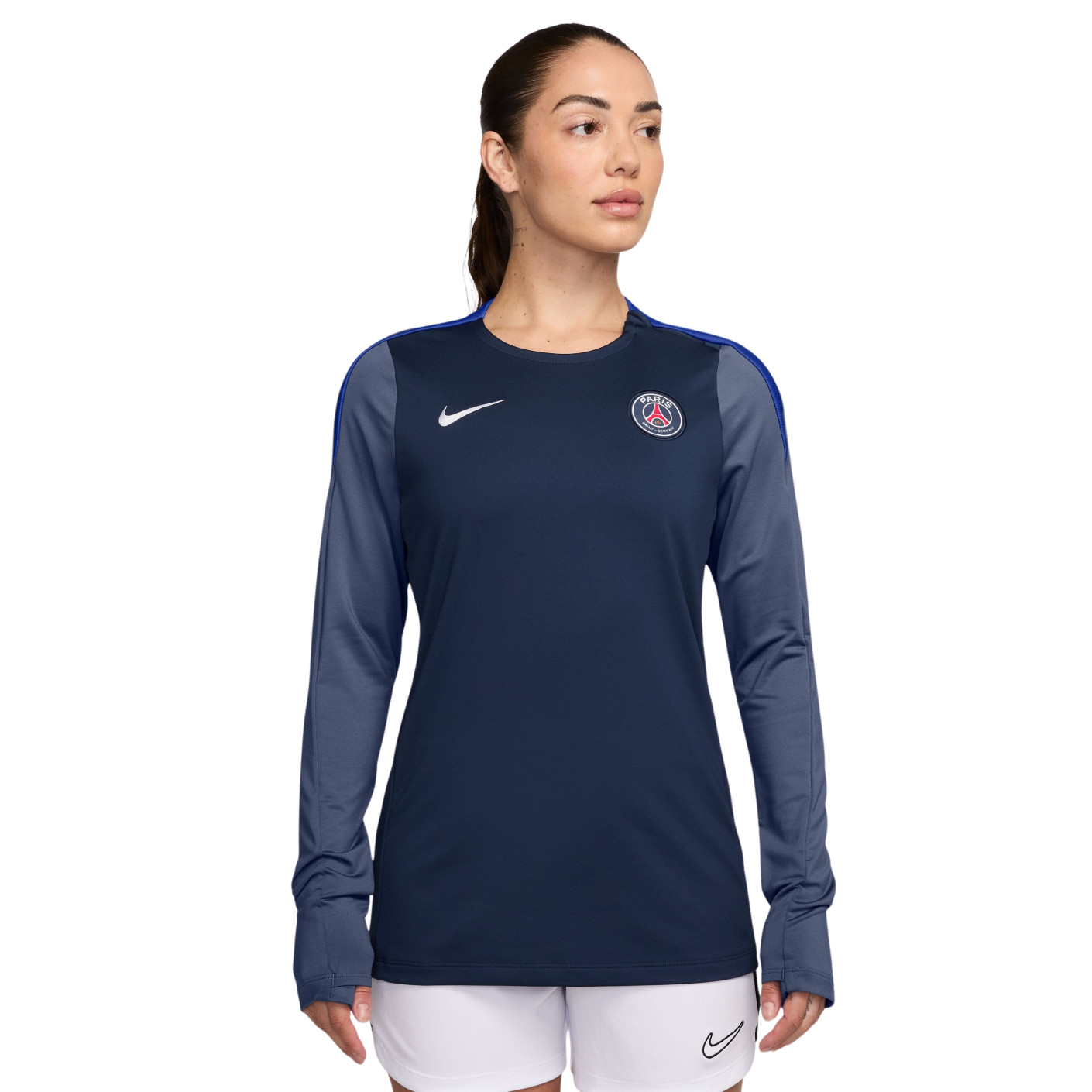 Nike Paris Saint-Germain Strike Crew Sweater 2025-2026 Dames Donkerblauw Blauw Wit