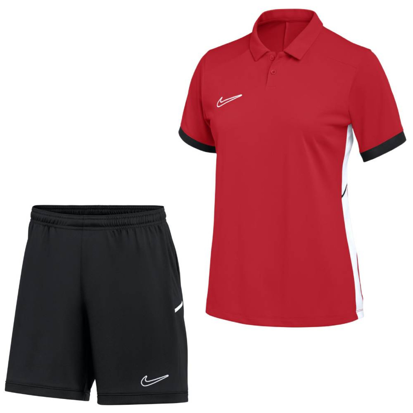 Nike Academy 25 Polo Trainingsset Dames Rood Zwart Wit