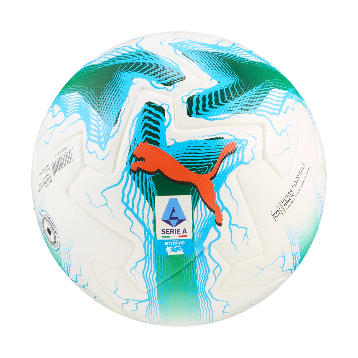 PUMA Orbita Serie A WP Ballon de Foot Taille 5 2025-2026 Blanc Bleu Vert