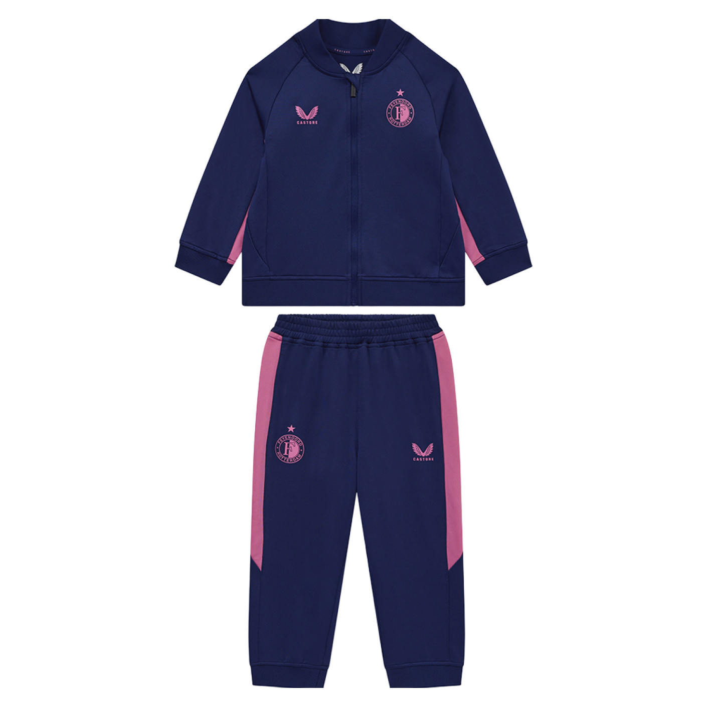 Castore Feyenoord Trainingspak Full-Zip 2025-2026 Peuters Donkerblauw Roze