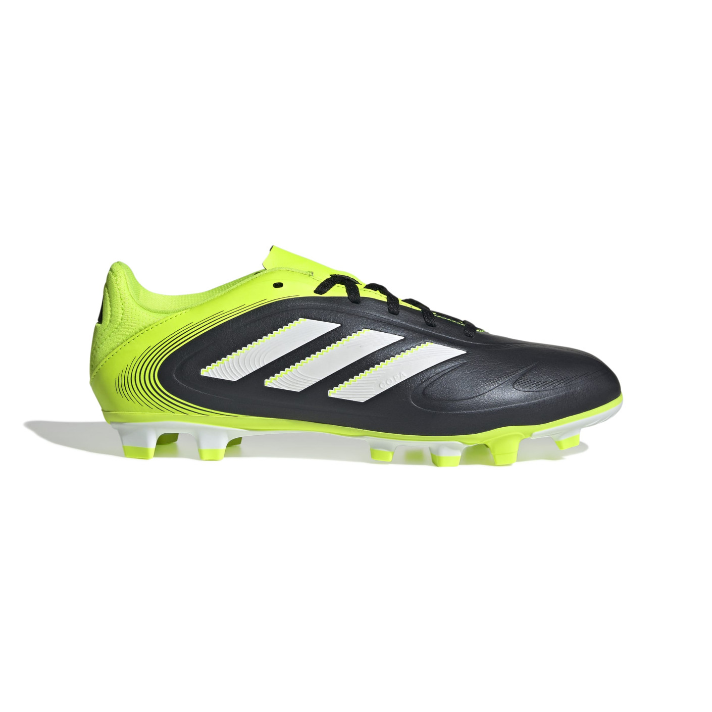 adidas Copa Pure III Club Gazon Naturel Artificiel Chaussures de Foot (MG) Noir Blanc Néon Jaune