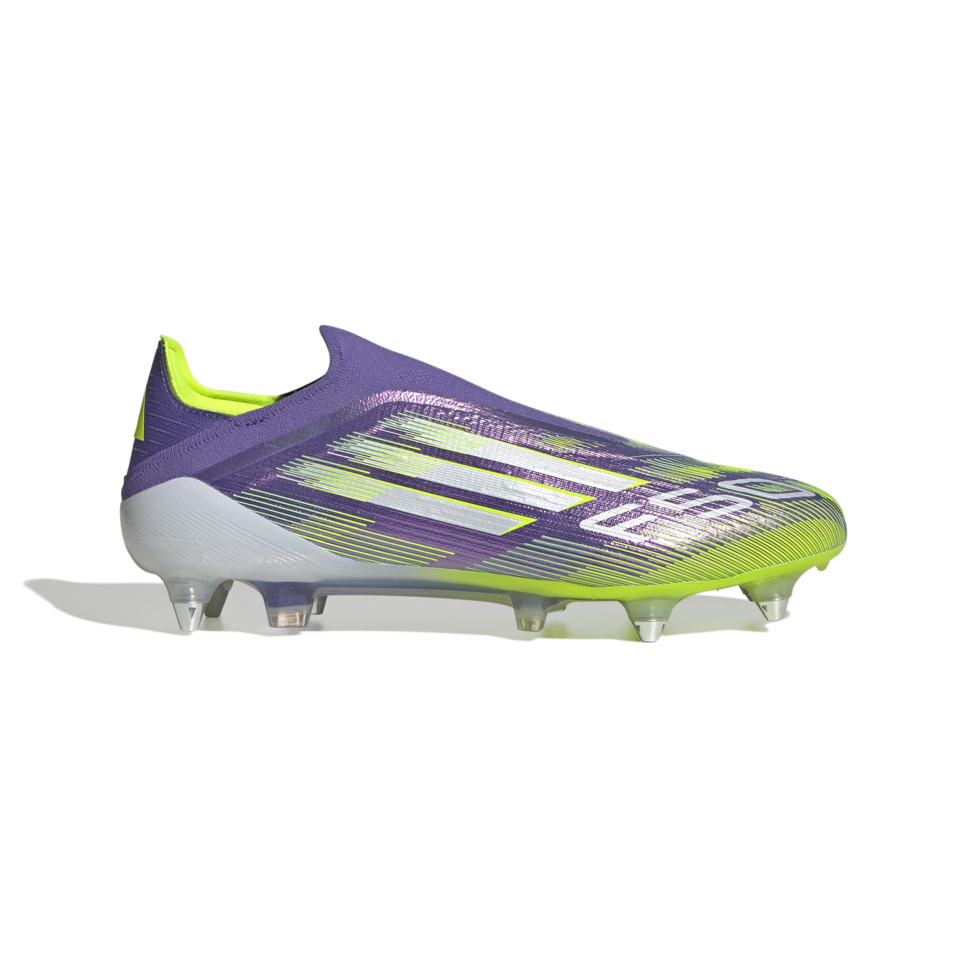 adidas F50 Elite Sans Lacets Crampons Vissés Chaussures de Foot (SG) Mauve Blanc Néon Jaune