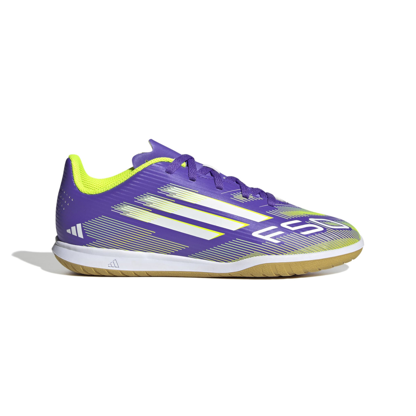 adidas F50 Club Zaalvoetbalschoenen (IN) Kids Paars Wit Neongeel