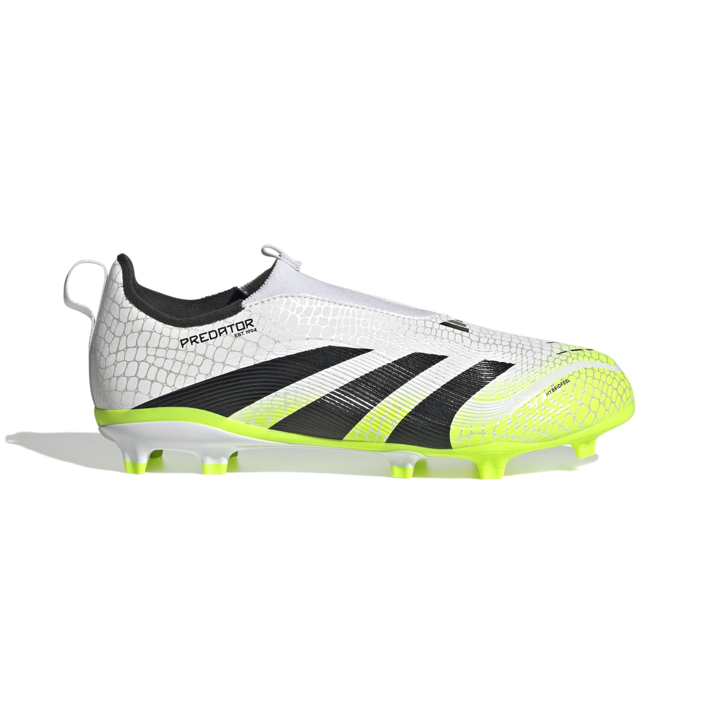 adidas Predator League Sans Lacets Gazon Naturel Artificiel Chaussures de Foot (MG) Enfants Blanc Noir Néon Jaune