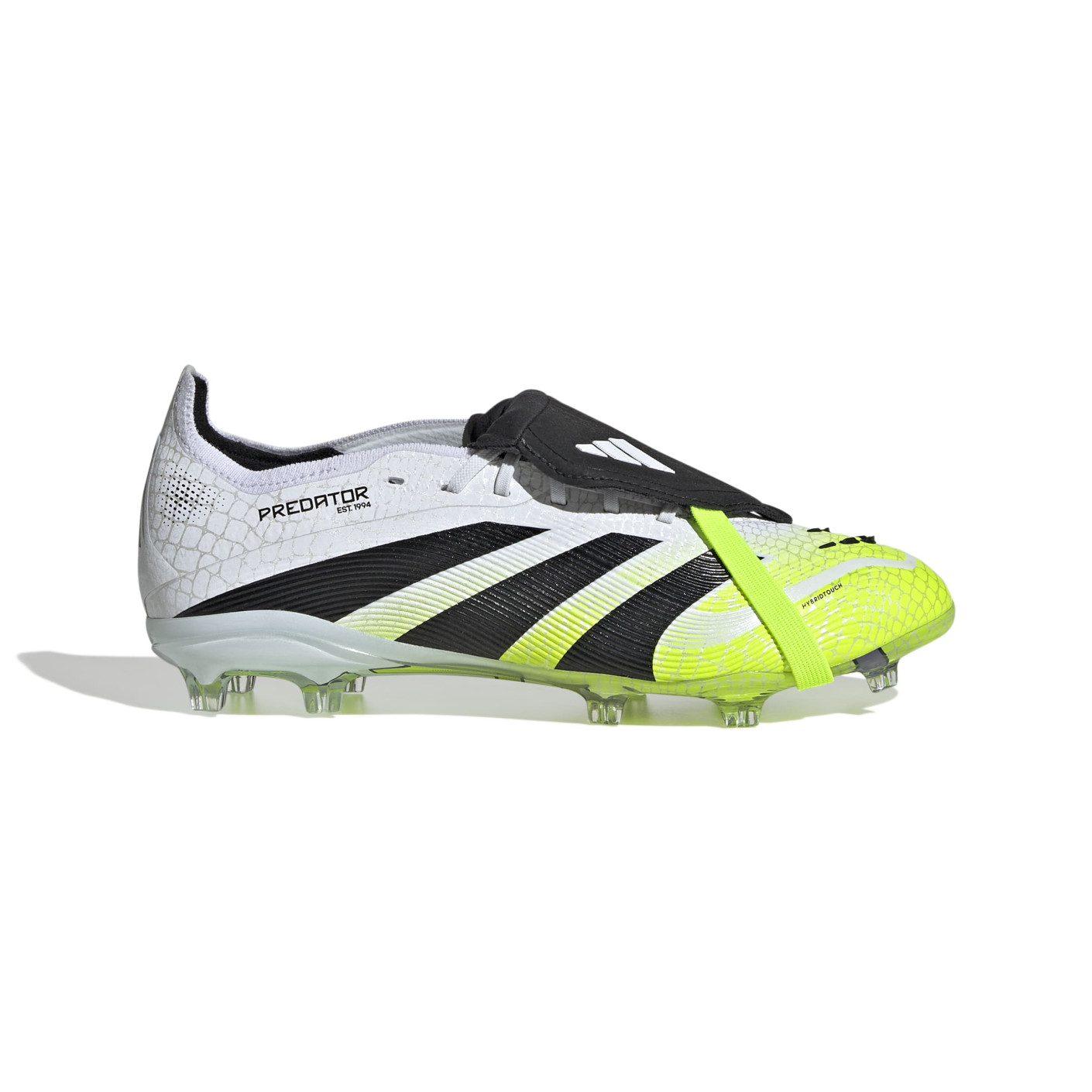 adidas Predator Elite FT Gazon Naturel Chaussures de Foot (FG) Enfants Blanc Noir Néon Jaune