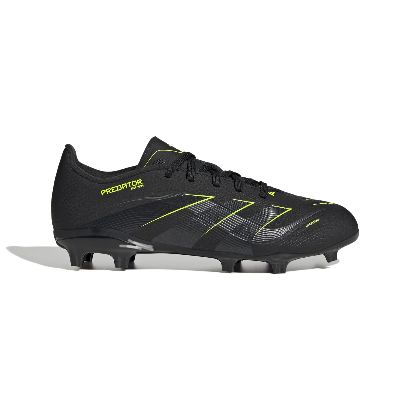 adidas Predator League Gazon Naturel Artificiel Chaussures de Foot (MG) Enfants Noir Gris Foncé Jaune Néon