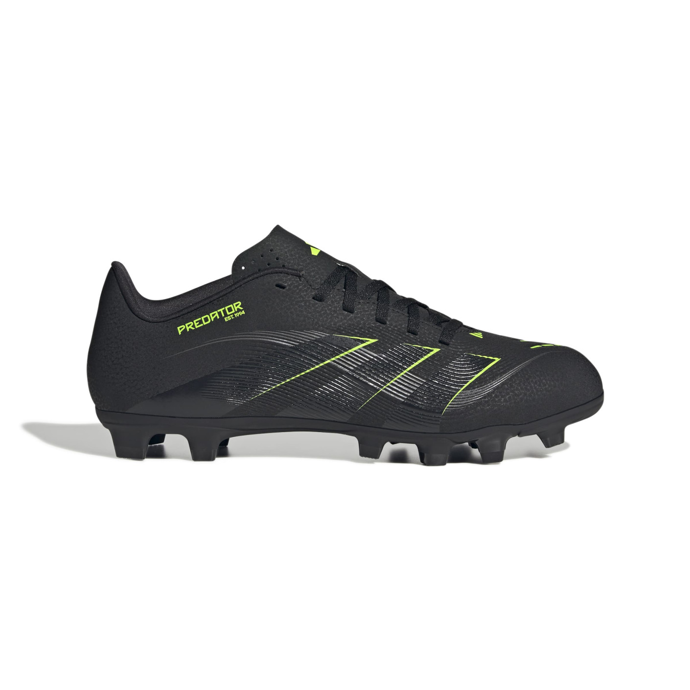 adidas Predator Club Gazon Naturel Gazon Artificiel Chaussures de Foot (MG) Noir Gris Foncé Néon Jaune