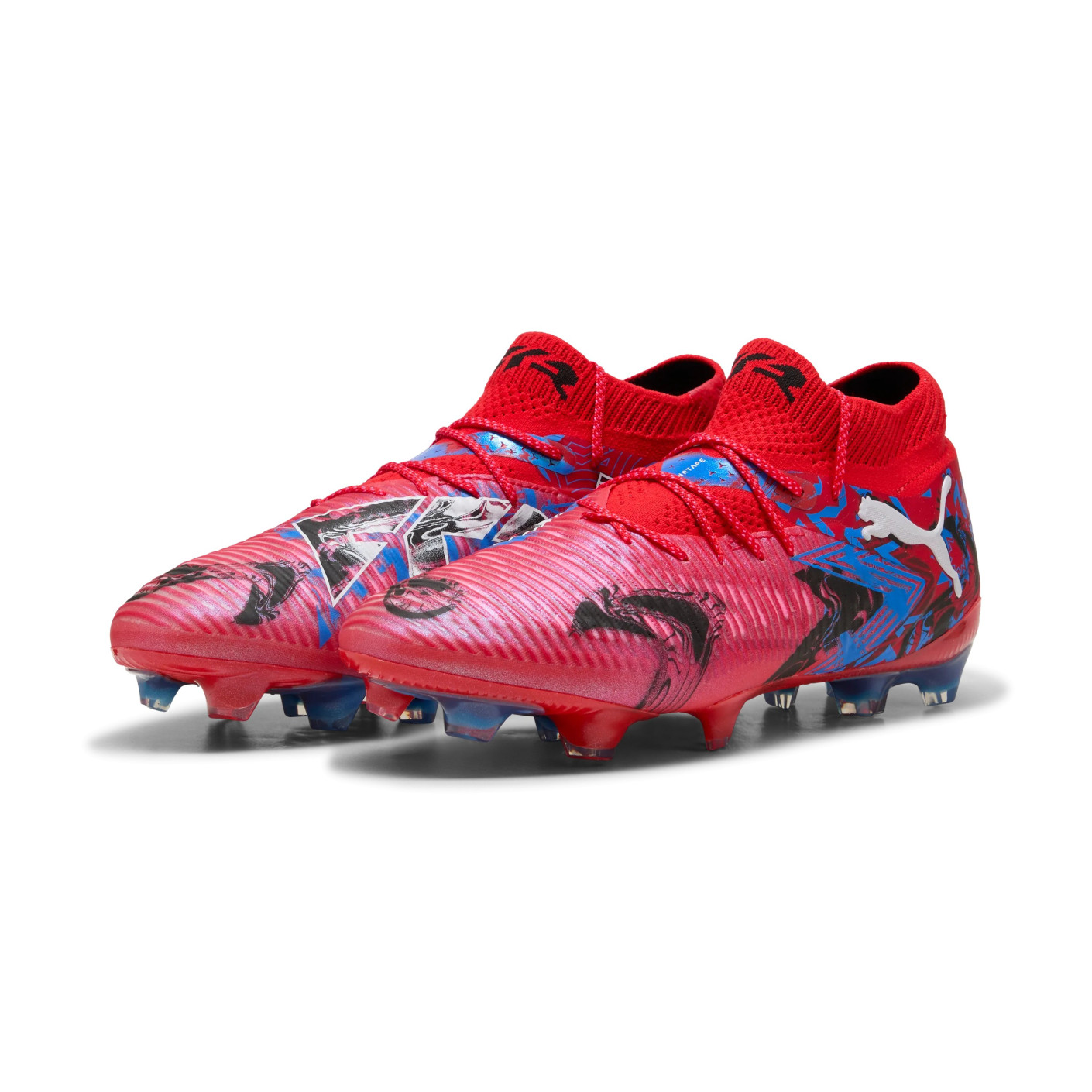 PUMA Future 8 Ultimate Playmakers Gras Voetbalschoenen (FG) Rood Blauw Zwart