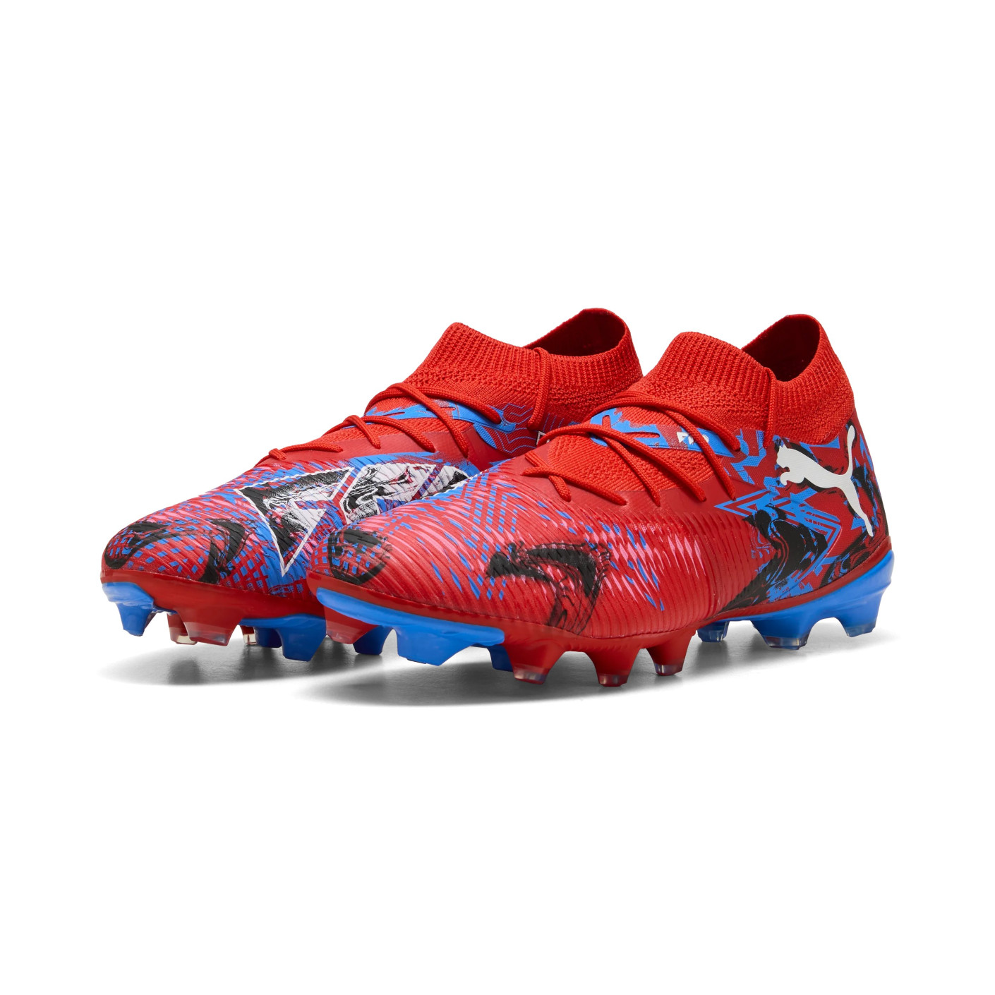 PUMA Future 8 Match Playmakers Gras / Kunstgras Voetbalschoenen (MG) Rood Blauw Zwart
