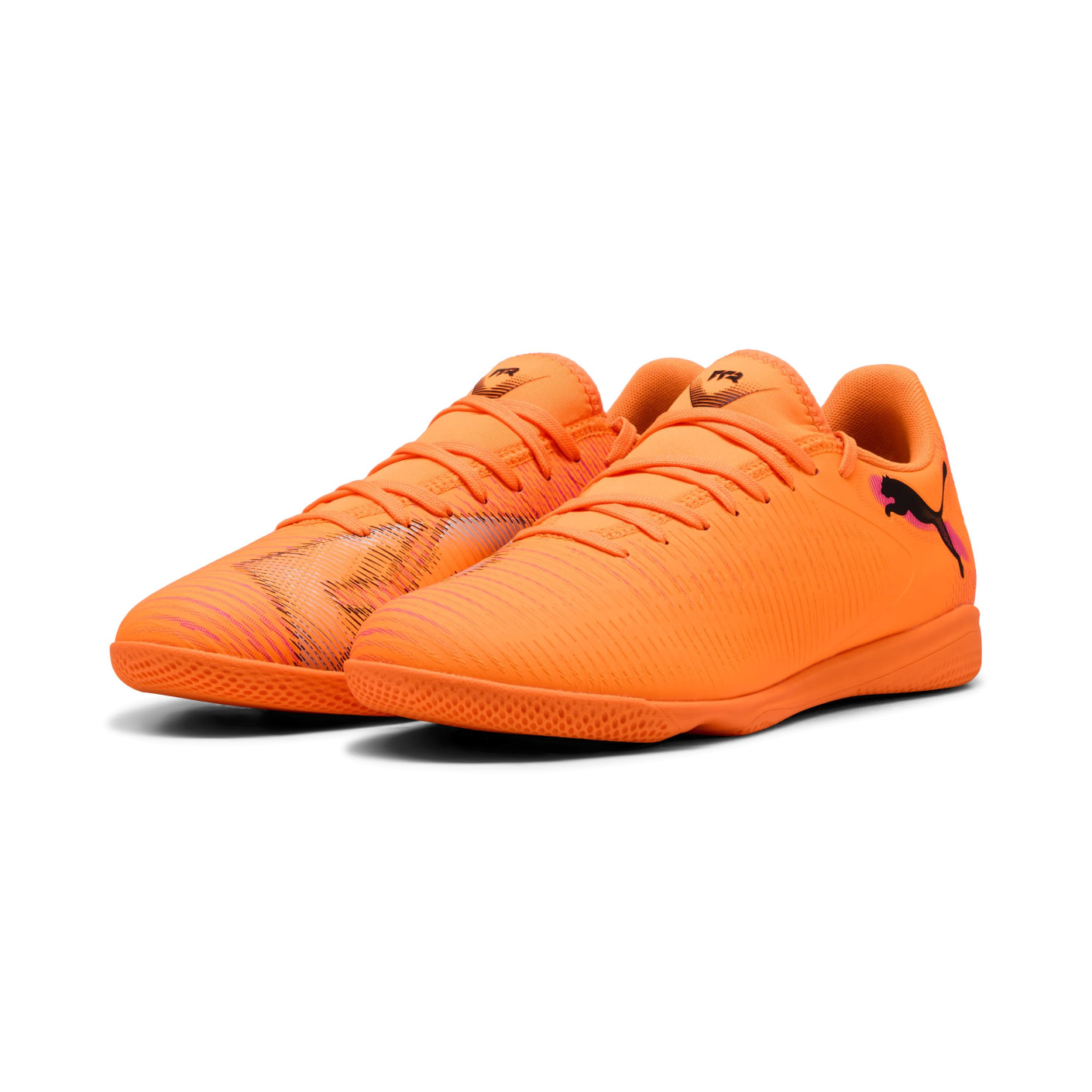 PUMA Future 8 Play Zaalvoetbalschoenen (IN) Oranje Roze Zwart