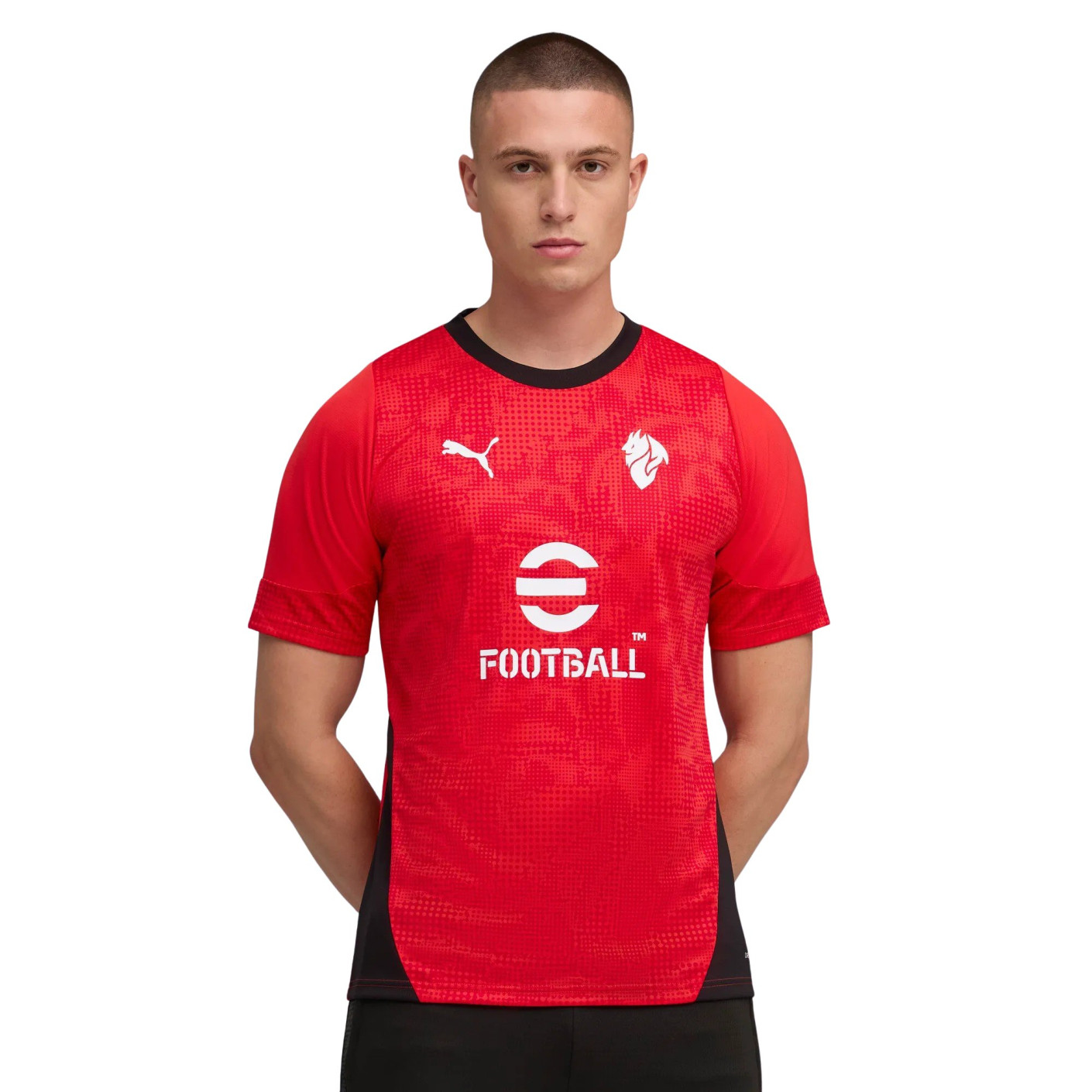 PUMA AC Milan Trainingsshirt 2025-2026 Rood Zwart Wit