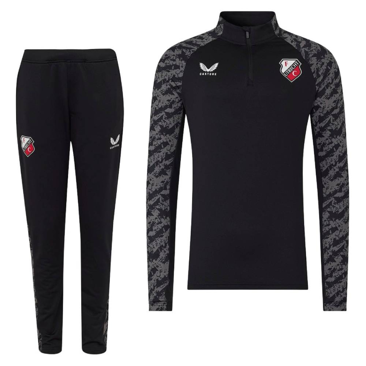 Survêtement Castore FC Utrecht 1/4-Zip 2025-2026 pour Enfants, noir