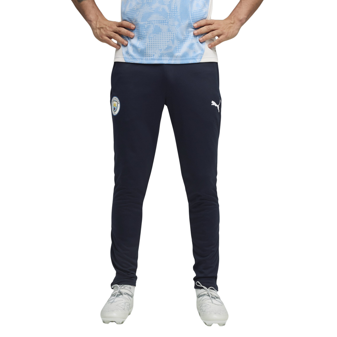 PUMA Manchester City Pantalon d'Entraînement 2025-2026 Bleu Foncé Blanc