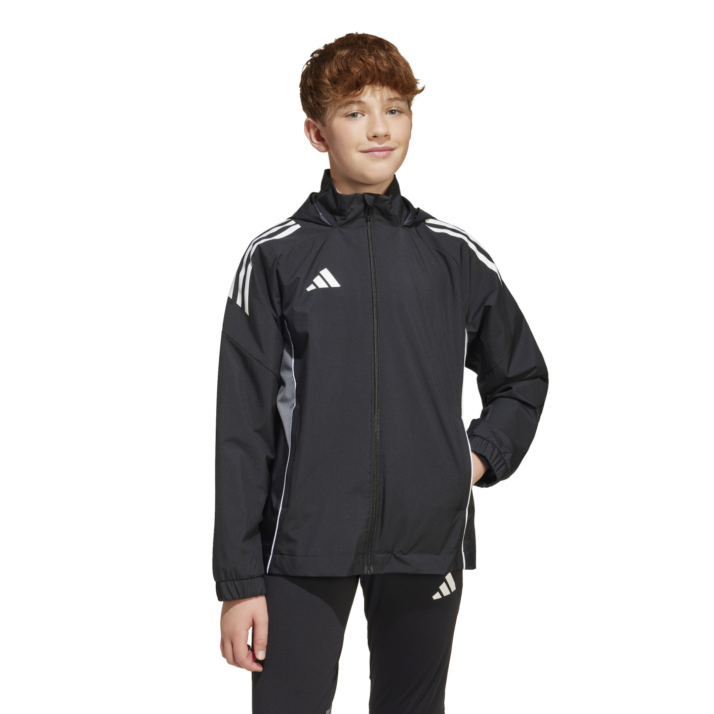adidas Tiro 25 Competition Allweather Jacket Kids Zwart Grijs