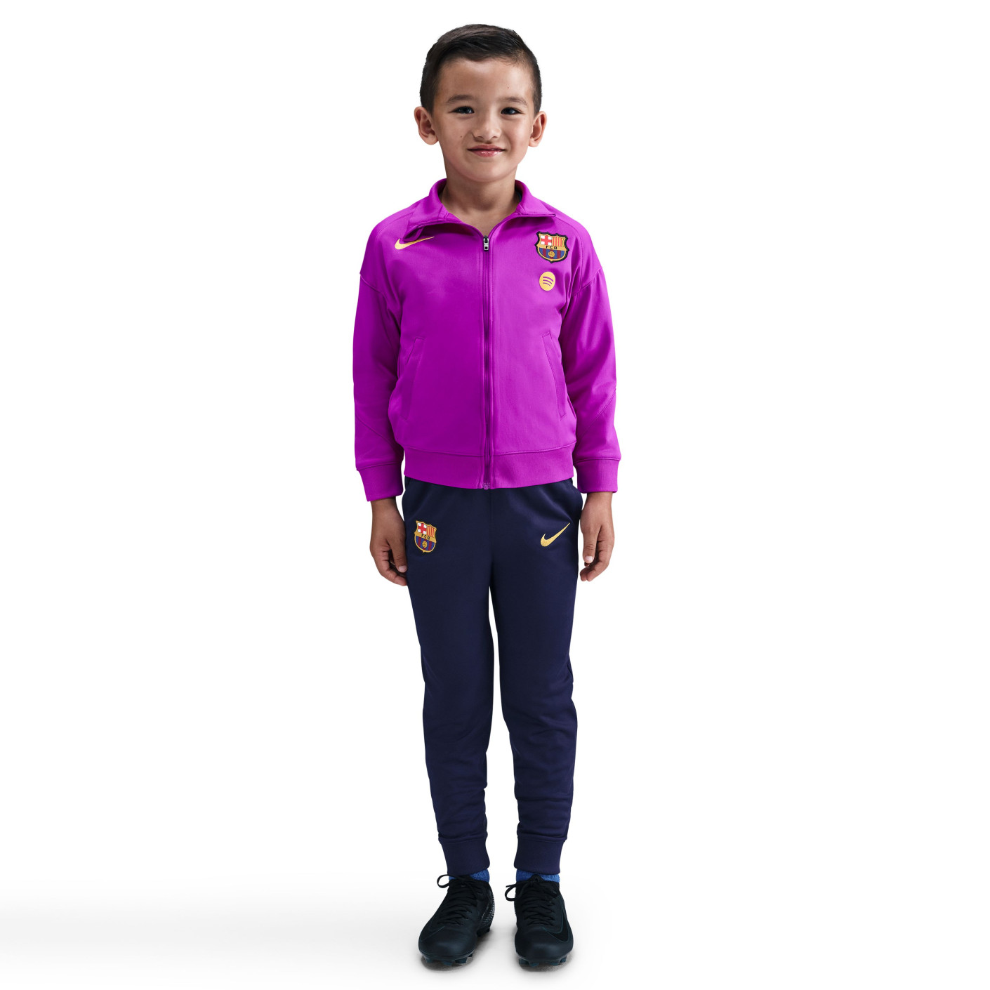 Nike FC Barcelone Strike Survêtement Full-Zip Tout-Petits Pourpre Violet Bleu Foncé Doré