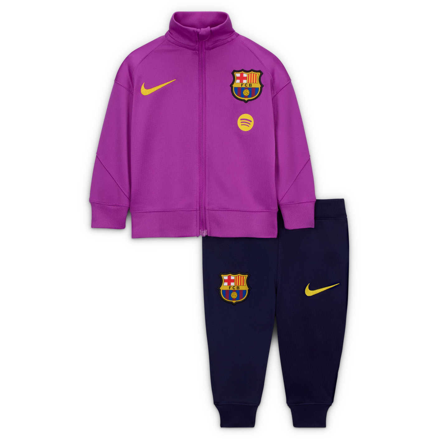 Nike FC Barcelona Strike Trainingspak Full-Zip 2025-2026 Baby Felpaars Donkerblauw Goud