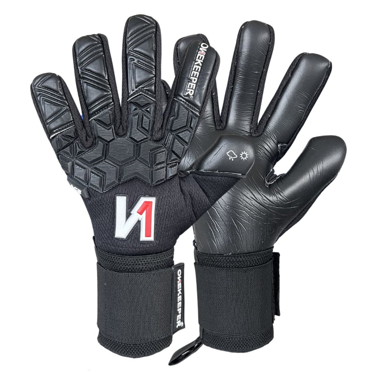 Onekeeper Ace Mesh Gants de Gardien de But Noir Blanc Rouge