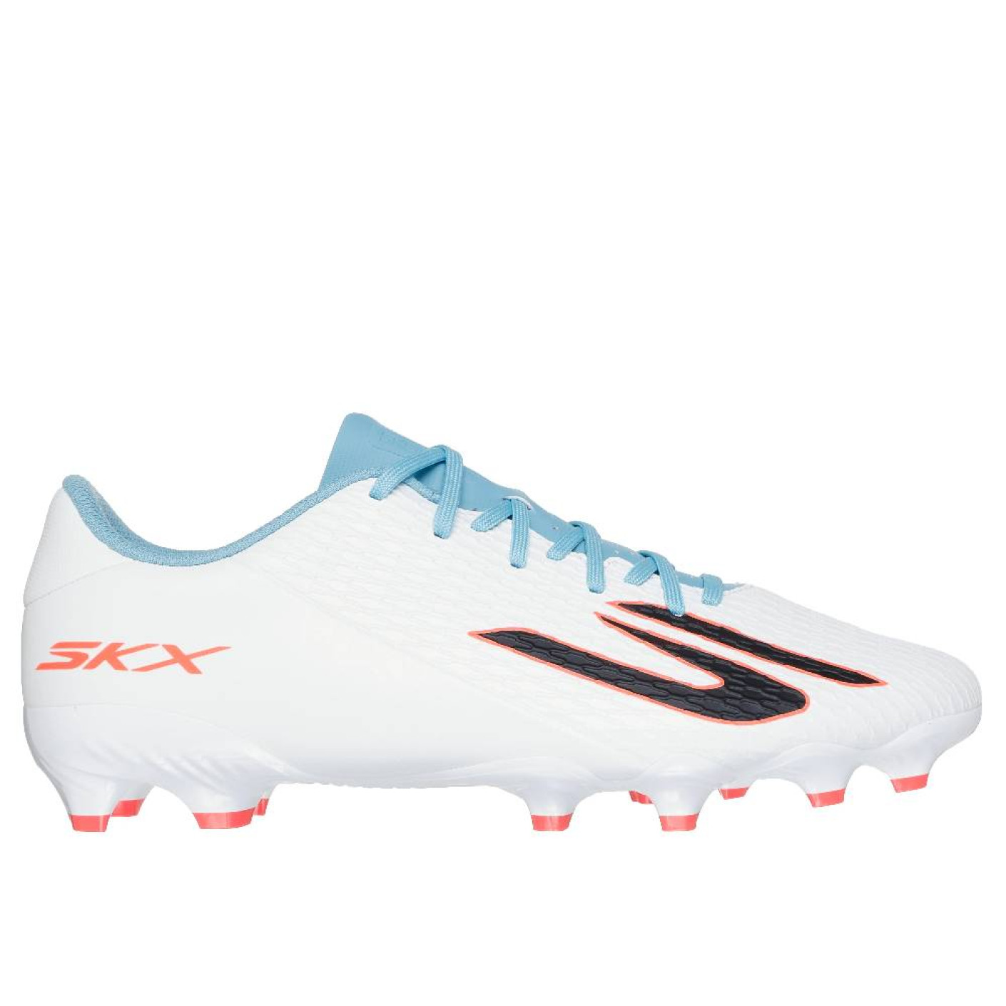 Skechers SKX_2 Club Gazon Naturel Artificiel Chaussures de Foot (MG) Blanc Bleu Orange