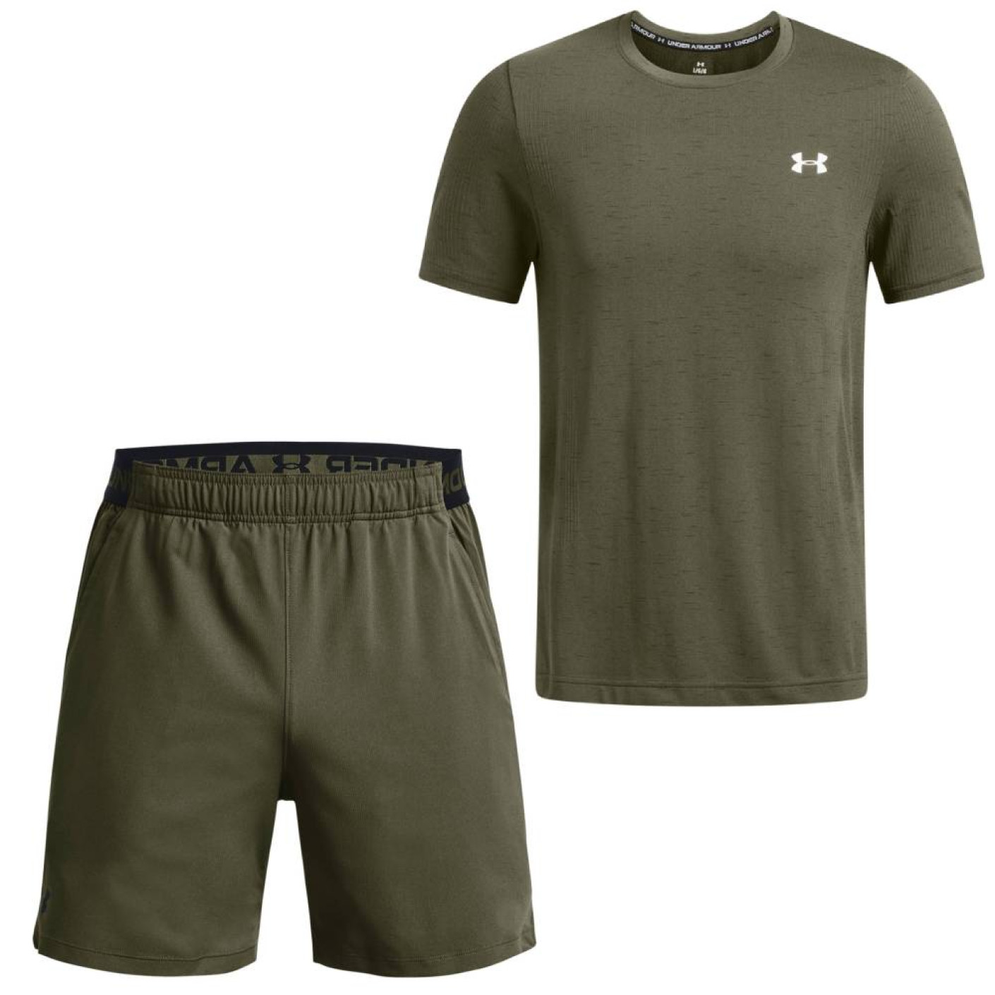 Ensemble d'entraînement Under Armour Vanish Seamless, vert foncé, blanc