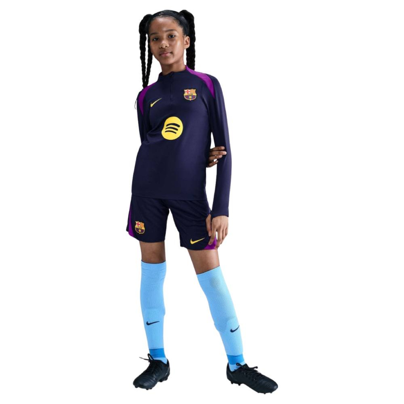 Nike FC Barcelona Strike Trainingsbroekje 2025-2026 Kids Donkerblauw Felpaars Goud