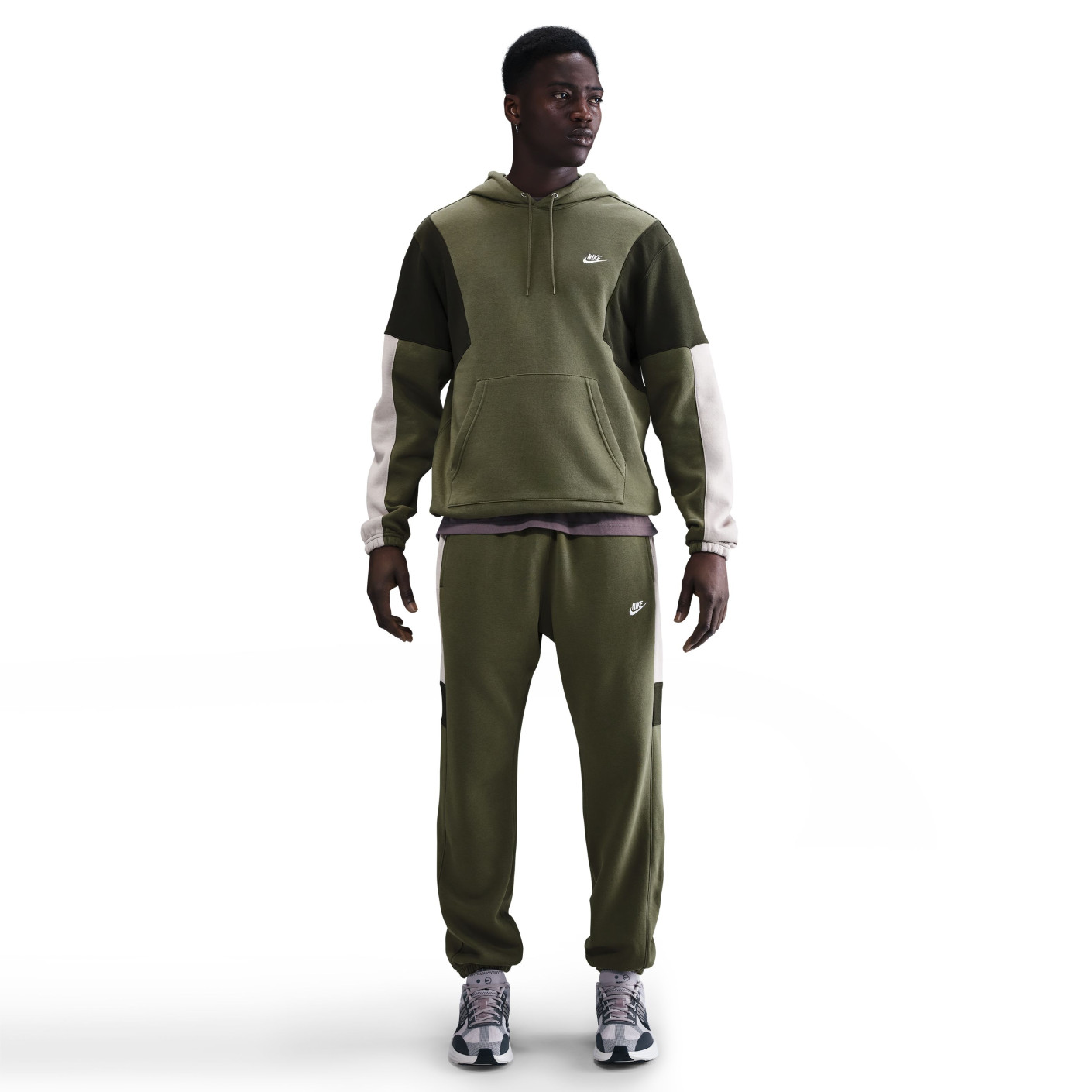 Survêtement polaire Nike Club à capuche vert olive gris vert vert marron blanc