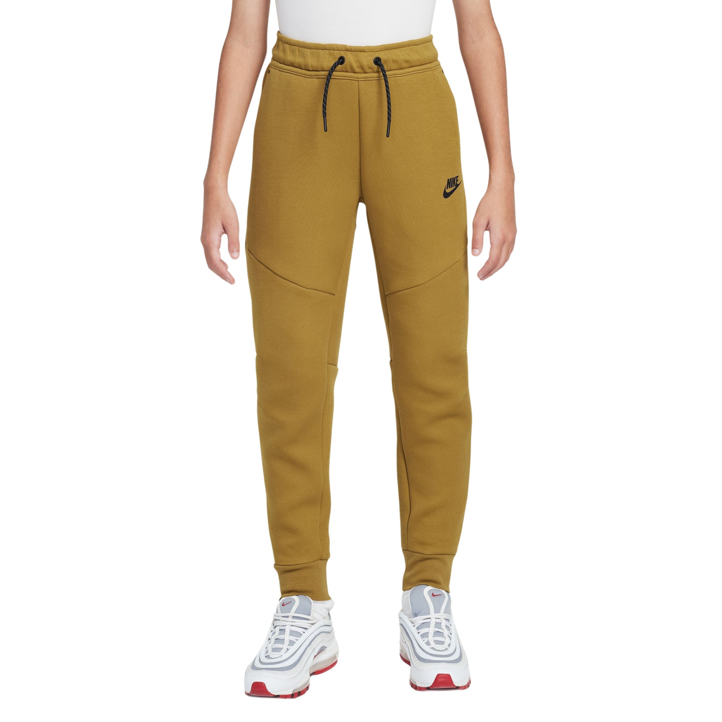Pantalon De Survêtement Nike Tech Fleece Sportswear Pour Enfants, Jaune Foncé, Noir