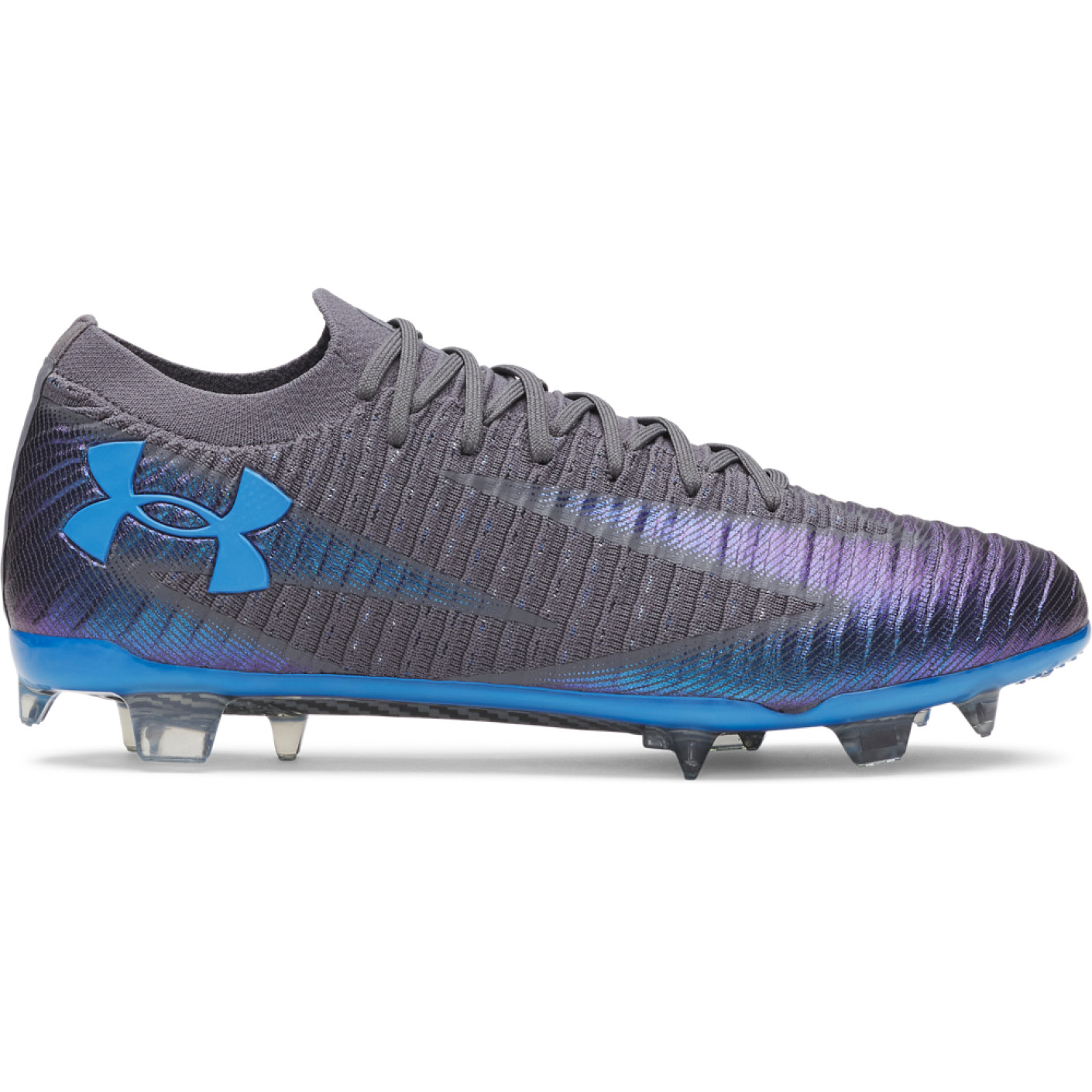 Under Armour Shadow Elite 3 Gazon Naturel Chaussures de Foot (FG) Gris Bleu Violet