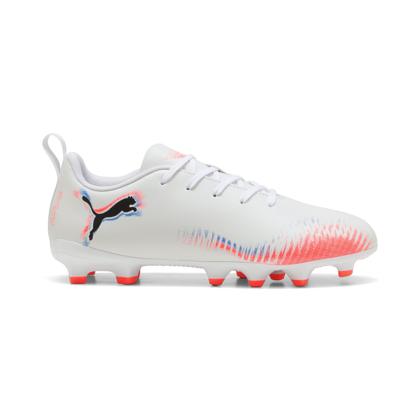 PUMA Future 8 Play Gras / Kunstgras Voetbalschoenen (MG) Kids Wit Felrood Blauw