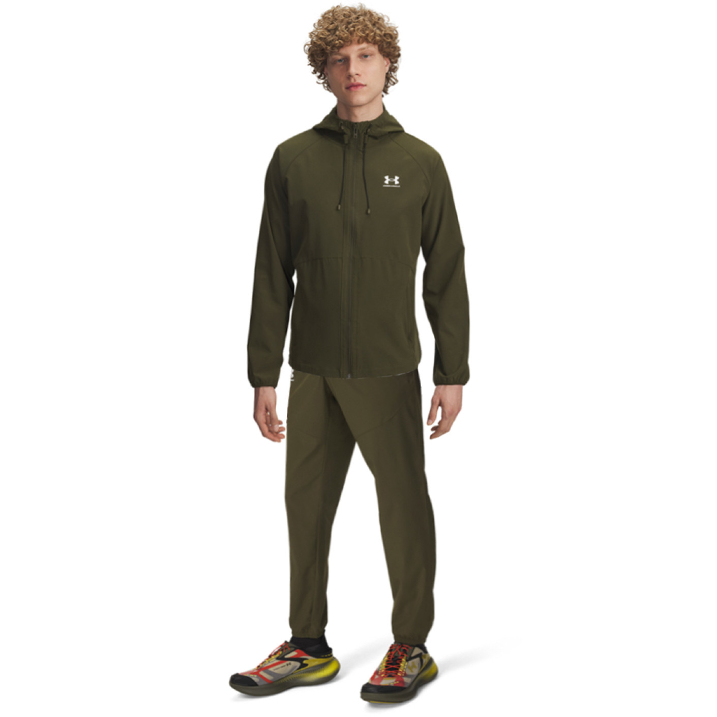 Survêtement tissé extensible Under Armour vert blanc