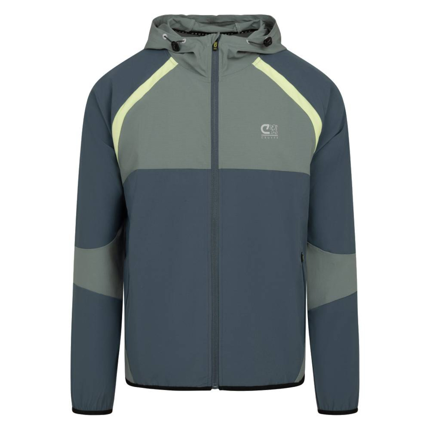 Cruyff Agate Hooded Trainingsjack Groen Blauw