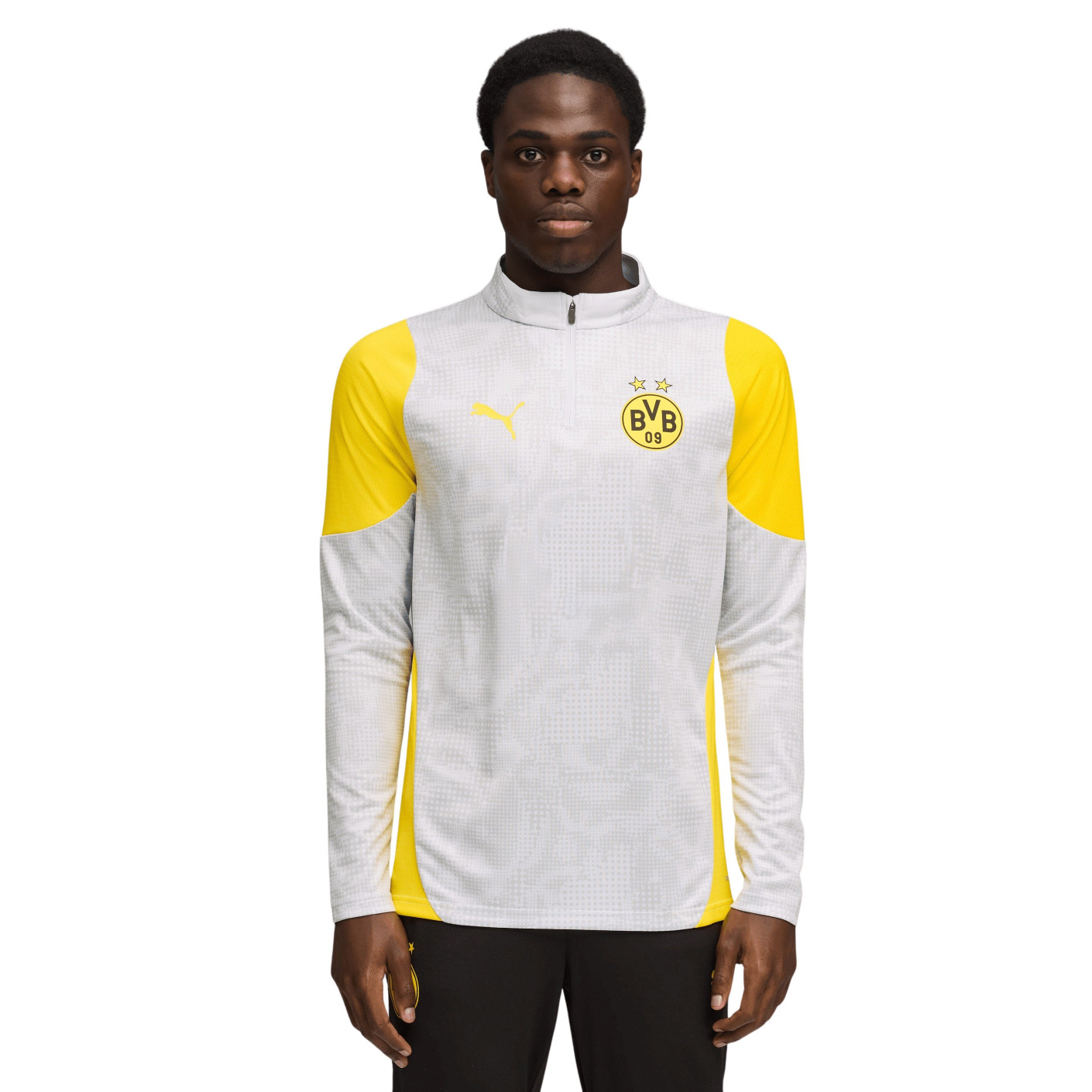 PUMA Borussia Dortmund Haut d'Entraînement 1/4 Zip 2025-2026 Argenté Jaune